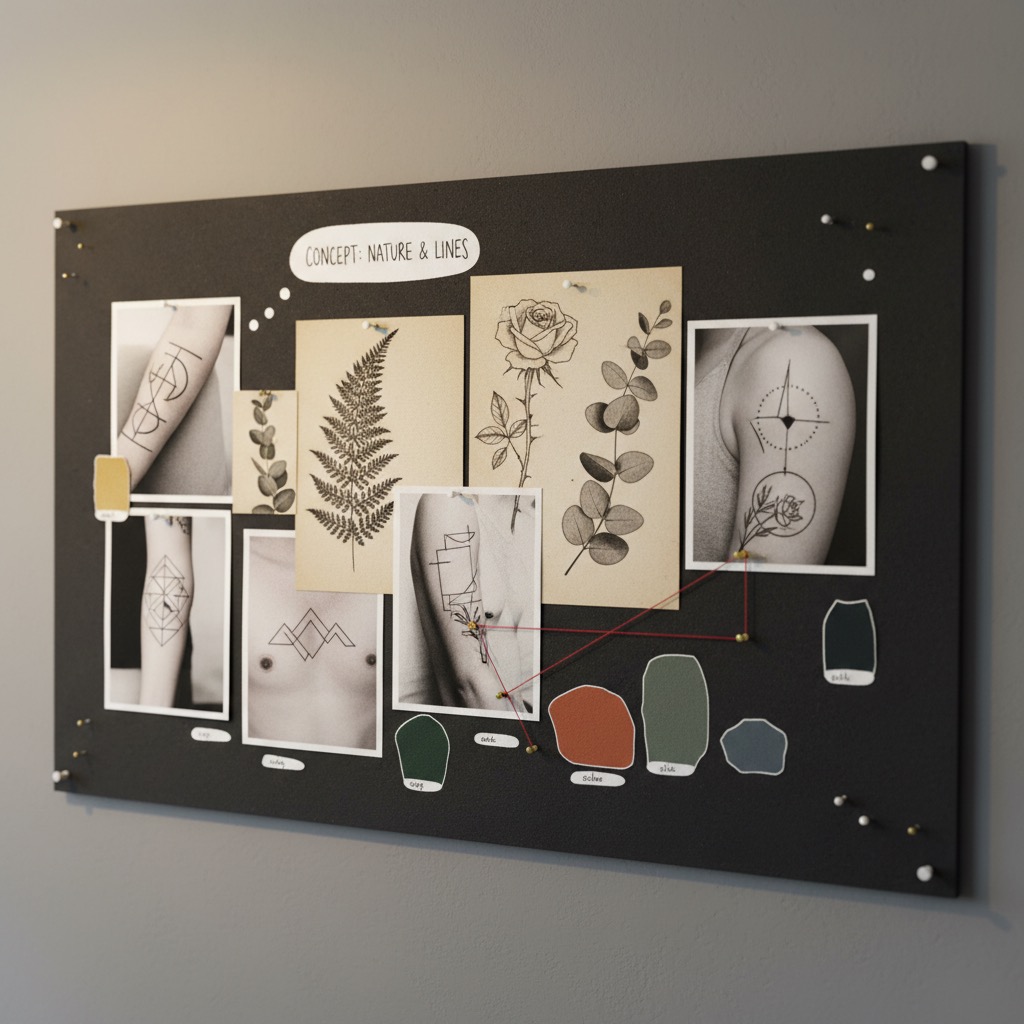 Tattoo mood board with reference images and inspiration
