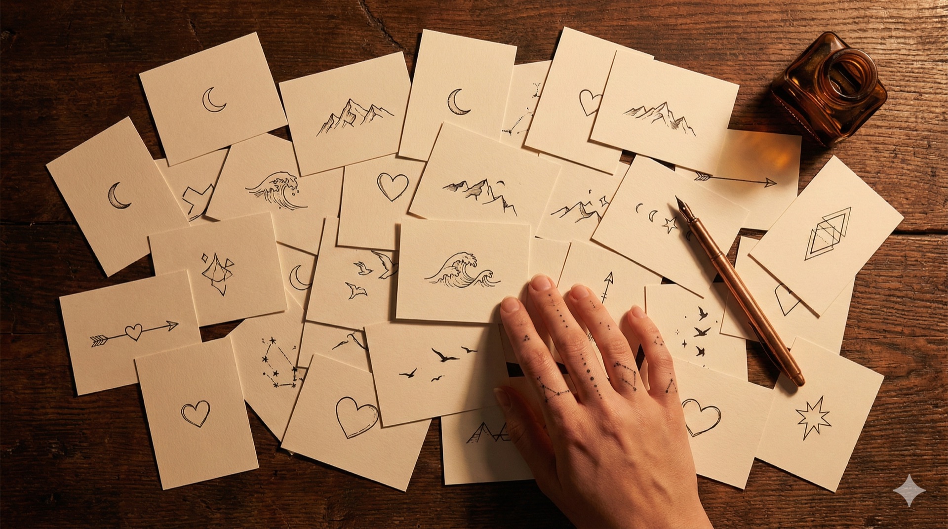 50 minimalist tattoo design ideas - moons, mountains, hearts, and more