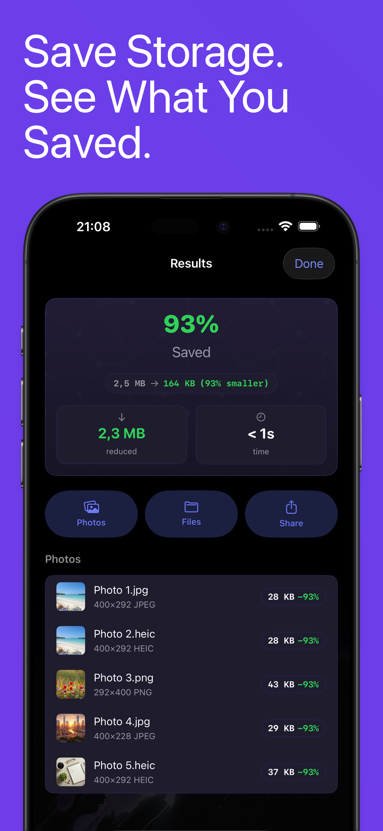 PhotoStrip - Batch results with savings